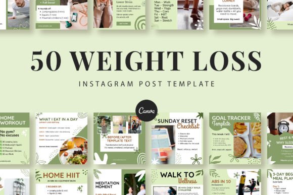 Download Weight Loss Instagram Canva Templates - Instagram canva Collection