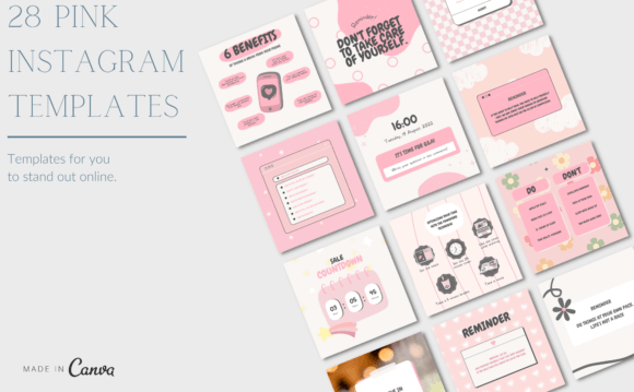 Download Pink Instagram Canva Templates - Instagram canva Collection