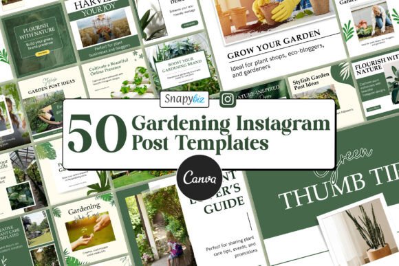 Download Gardening Instagram Canva Post Templates - Instagram canva Collection
