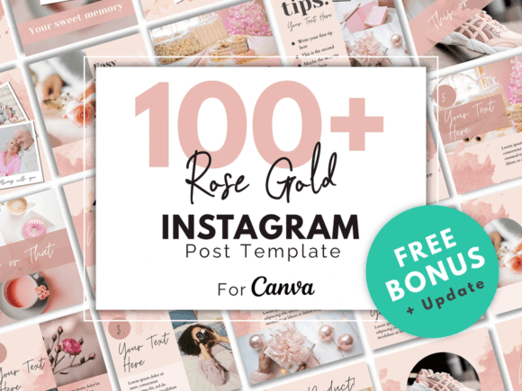 Download Rose Gold Instagram Canva Template - Premium Resources