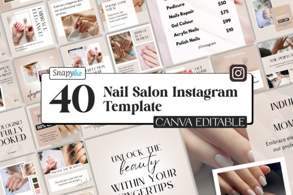 Download Nail Salon Instagram Canva Templates - Instagram canva Collection