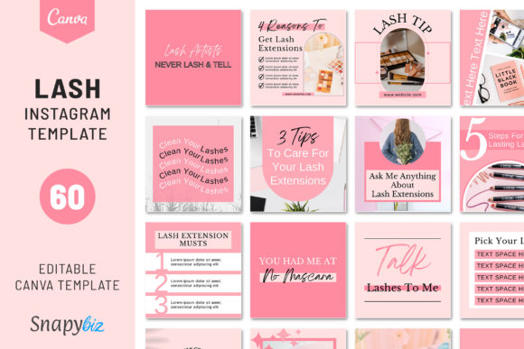 Download Lash Tech Instagram Canva Post Template - Instagram canva Collection