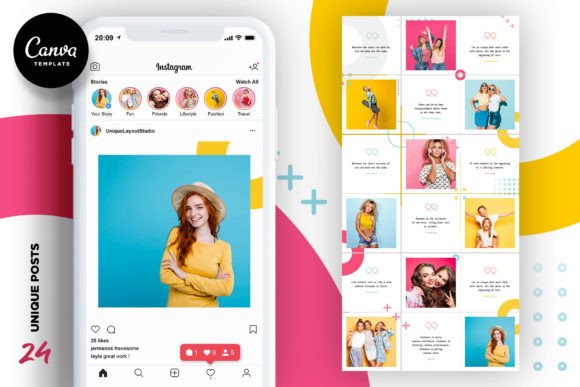 Download COLORFUL | Instagram Canva Template - Instagram canva Collection